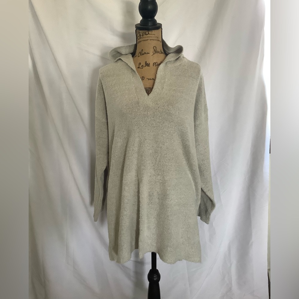 RD Style 2X grey hooded pullover sweater